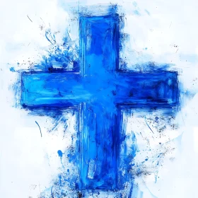 Modern Blue Cross Expression