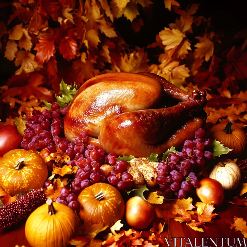 Autumn Harvest Turkey Dinner AI Image