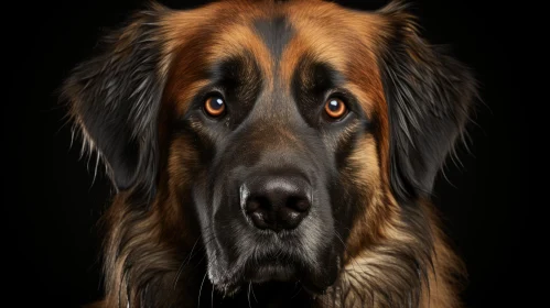 Large Brown Dog Studio Portraiture in Light Black and Amber