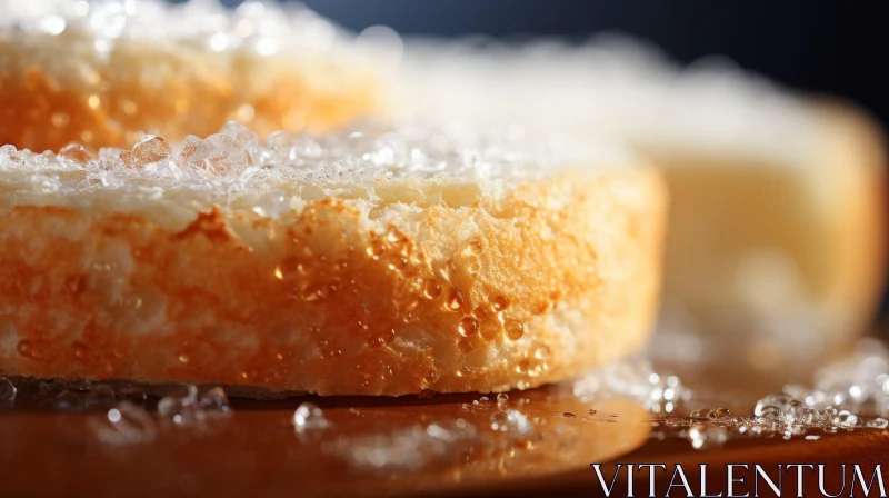 AI ART Macro Photography of Sugared Bread Slice - Traditional Food Art