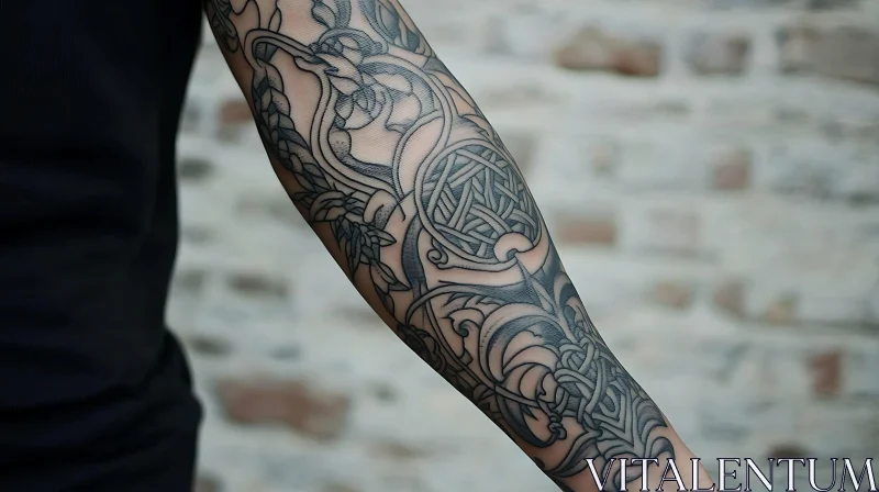 Detailed Forearm Tattoo Art AI Image