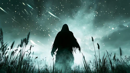 Mysterious Figure in the Starry Field