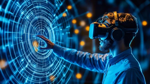 Man Immersed in VR World