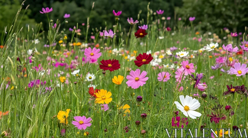 AI ART Blooming Cosmos Field