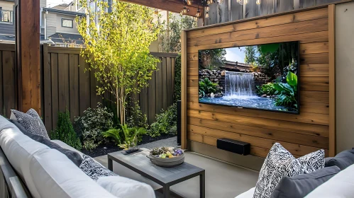 Modern Patio Design with Entertainment System