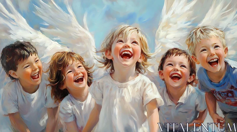 AI ART Children with Wings: A Portrait of Happiness