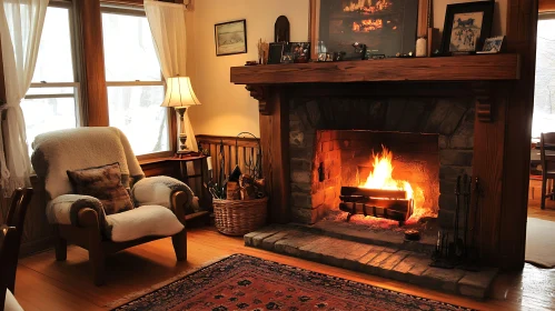 Comfortable Interior with Fireplace