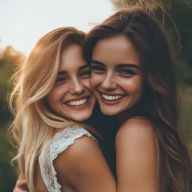 Two Friends Embrace: A Moment of Joy