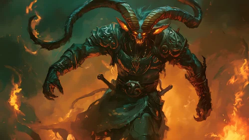 Fiery Demon Warrior Art