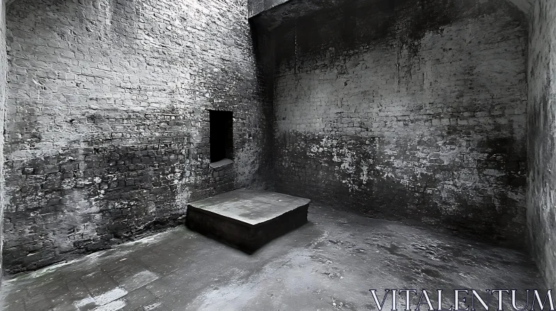 AI ART Desolate Brick Room Interior