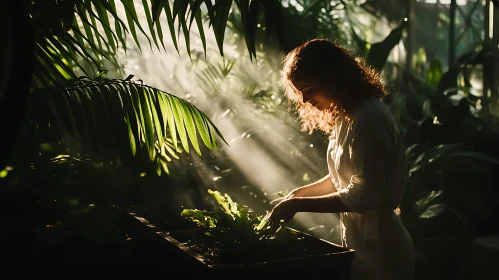 Greenhouse Serenity: A Gardener's Touch