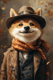 Charming Fox in Retro Attire