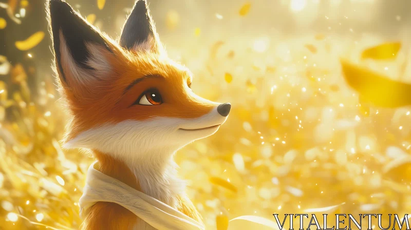 Fox in Golden Light AI Image