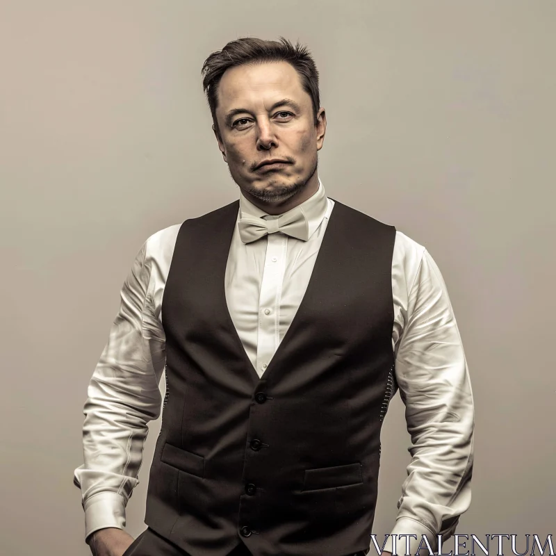 AI ART Elon Musk Portrait in Suit