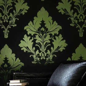 Vintage Damask Pattern on Dark Background