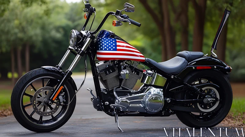 AI ART Stars and Stripes Motorcycle