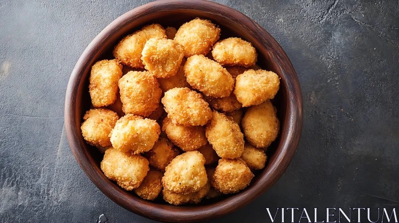 AI ART Crispy Fried Nuggets in Rustic Bowl