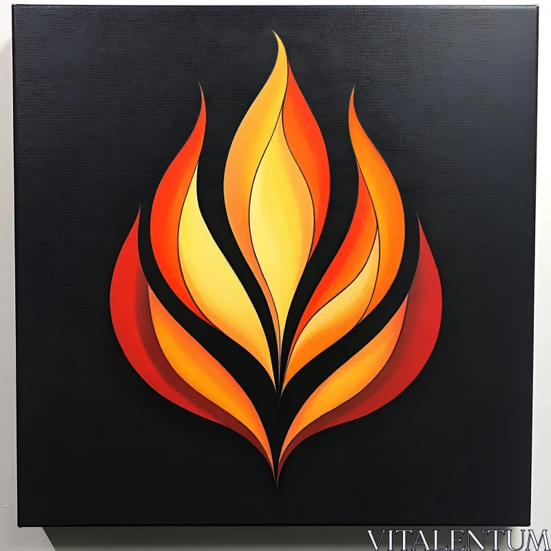 AI ART Stylized Flame Design in Warm Tones