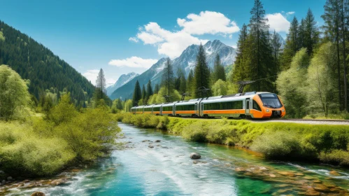 Captivating Train Journey through Majestic Mountains and Serene Valleys