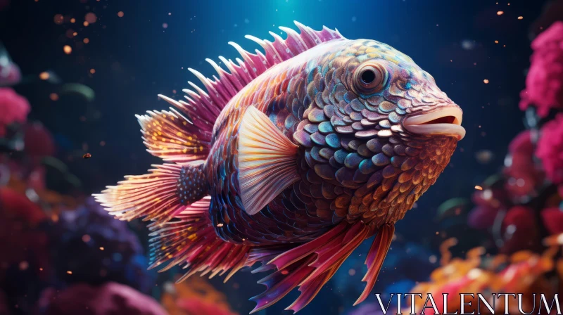 Colorful Animated Fish in a Detailed Underwater Environment AI Image