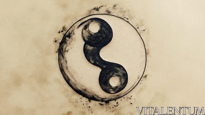 Monochrome Yin Yang Illustration AI Image