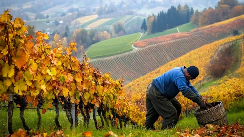 Grape Harvest in Fall