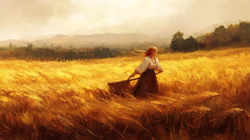 Woman in Golden Field