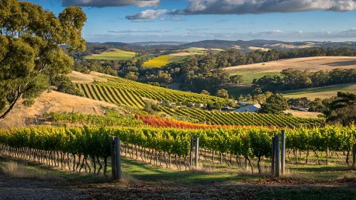 Scenic Vineyard Vista in the Countryside