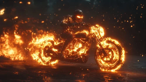 Flaming Motorcycle Rider