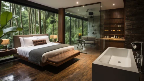 Enchanting Jungle Bathroom: A Harmonious Blend of Tradition and Modernity