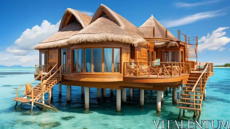 Ocean Paradise: Luxurious Island Villas in Exquisite Craftsmanship AI Image