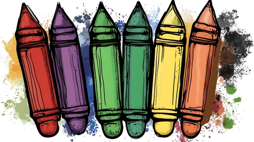 Spectrum of Crayons - Artistic Expression