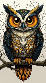 Owl Art Illustration