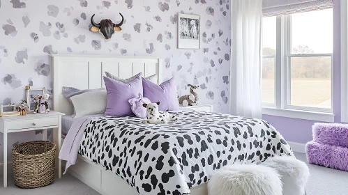 Charming Bedroom Design with Lilac Accents