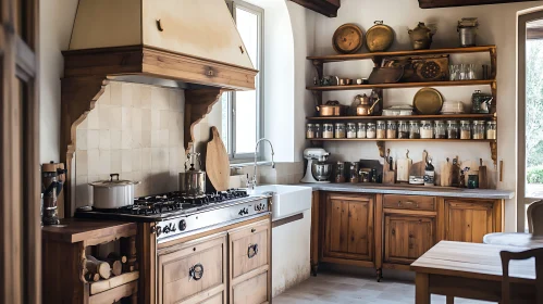 Vintage Style Kitchen with Wooden Details