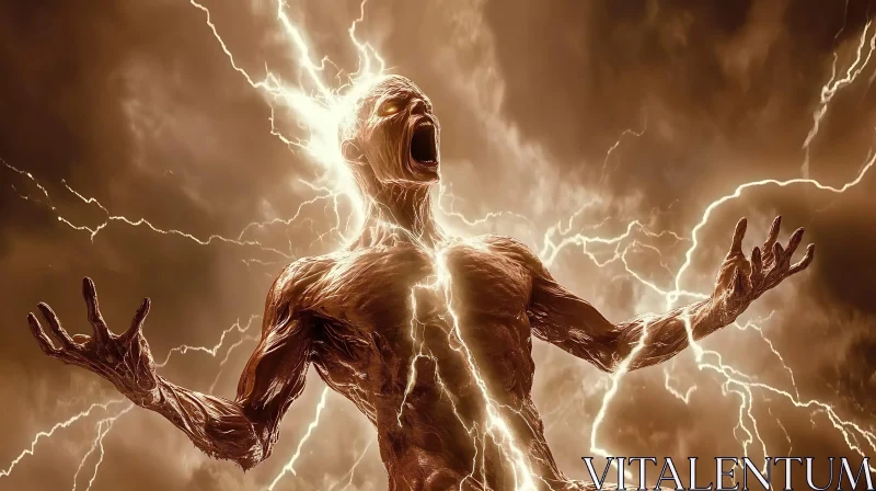 Man Transformed by Lightning: A Powerful Image AI Image