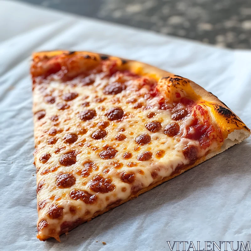 Mouth-Watering Pepperoni Pizza Slice AI Image