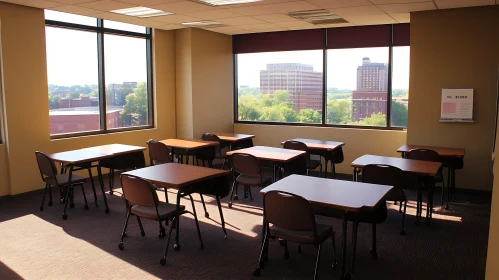 Sunlit Classroom Interior