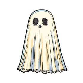 Simple Ghost Cartoon for Halloween