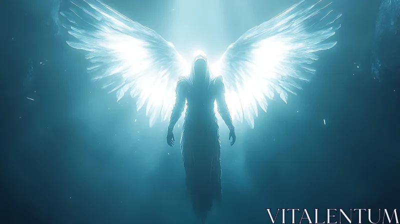 Winged Angel in Light AI Image