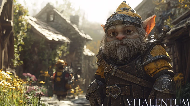 Village Guardian Gnome Warrior Art AI Image