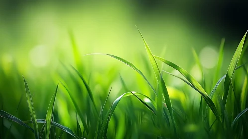 Verdant Grass Blades in Sunlight