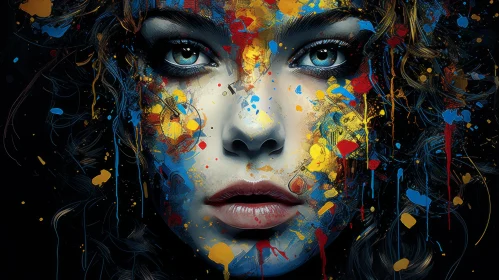 Captivating Fantasy-Inspired Female Face Poster Art