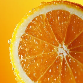 Vivid Close-Up of Orange Slice