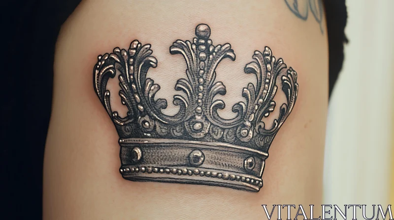 Regal Crown Tattoo Design AI Image