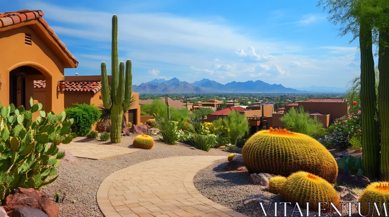 AI ART Southwest Desert Landscape with Cacti