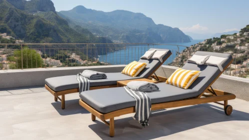 Luxurious Italian Landscapes: Chaise Loungers with Majestic Mountain Views