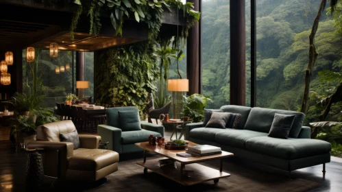 Mountainous Vistas and Lush Greenery: A Captivating Lounge Design