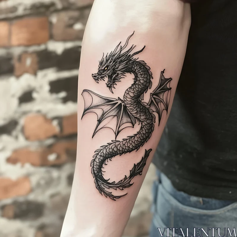 Intricate Dragon Tattoo Design AI Image