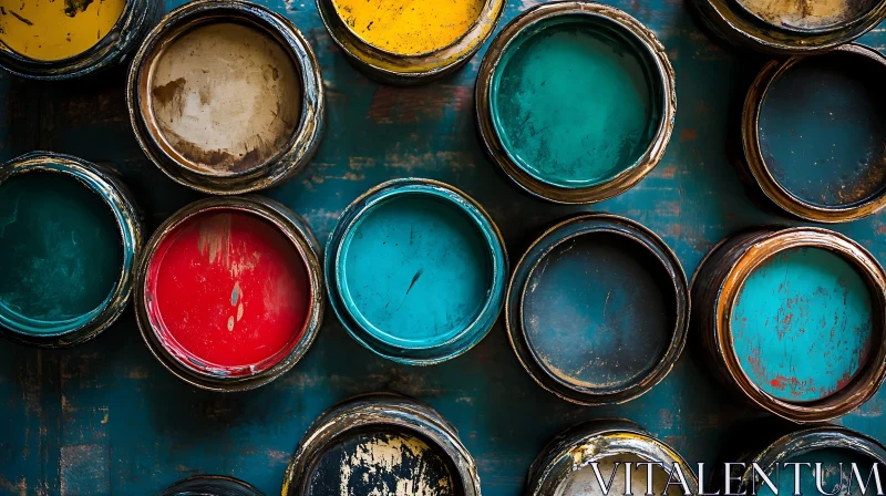 Abstract Composition of Paint Cans AI Image